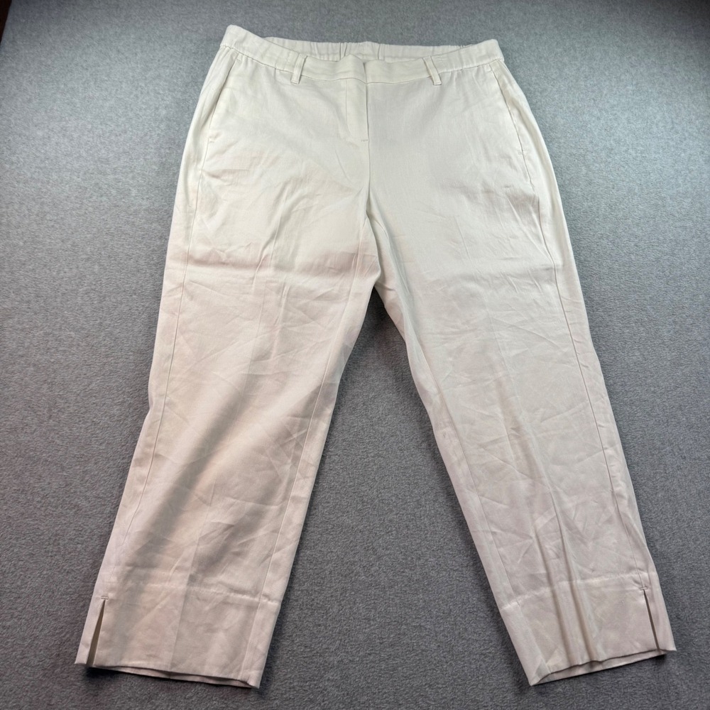 J.‎ Jill Linen Stretch Pants Womens Large Petite White Cropped Trousers 265152